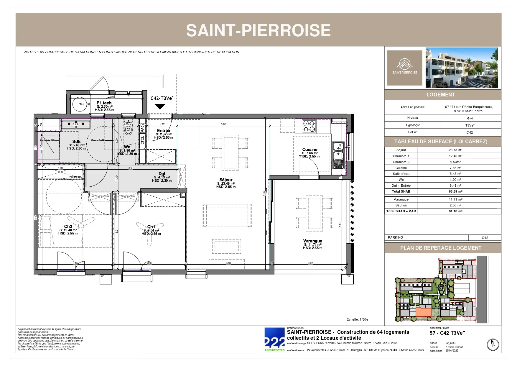 Photo 7 - Appartement à vendre - Ancien 331 000 € 3 pièces 2 chambres 71.88 m² Saint-Pierre 97410