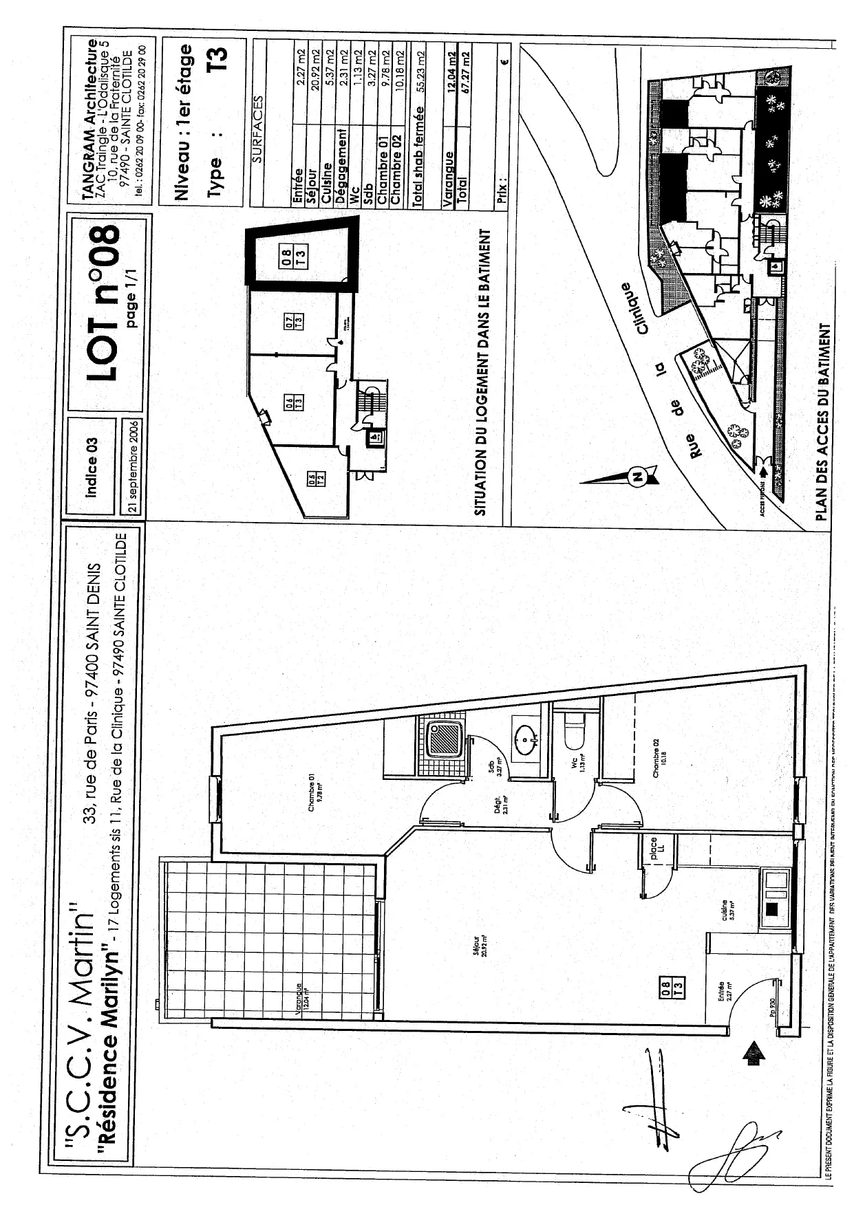 Photo 2 - Appartement à vendre - Ancien 145 800 € 3 pièces 2 chambres 55.23 m² Sainte-Clotilde 97490