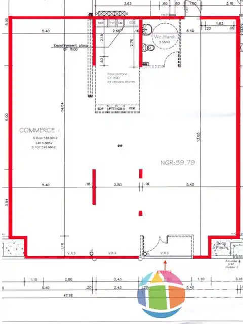 Photo 4 - Local / Bureaux à louer - Ancien 3 100 € 1 pièces Saint-André 97440