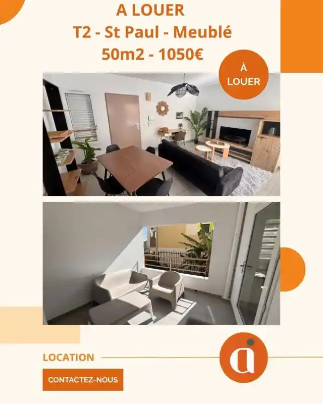 Photo 1 - Appartement à louer - Ancien 1 029 € 2 pièces 1 chambres 41.6 m² Saint-Paul 97411