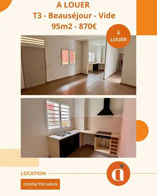 Photo 1 - Appartement à louer - Ancien 848 € 3 pièces 2 chambres 64.7 m² Sainte-Marie 97438