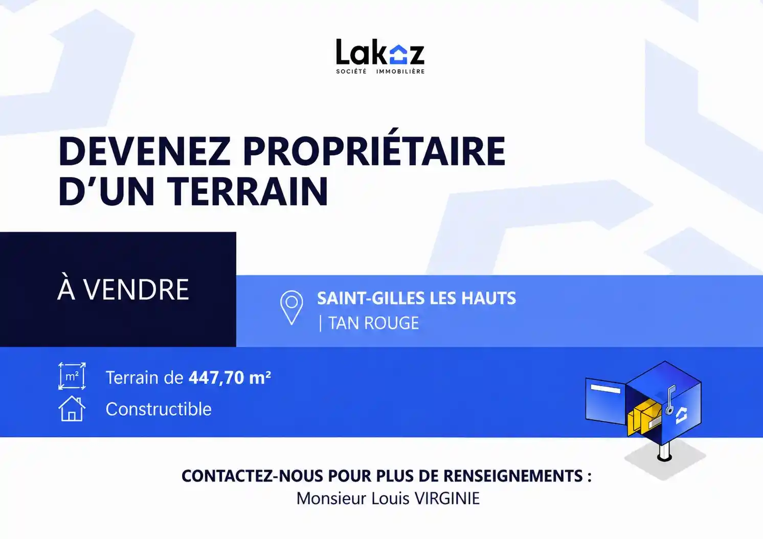 Photo 1 - Terrain à vendre - Ancien 125 000 € 447.7 m² Saint-Paul 97435