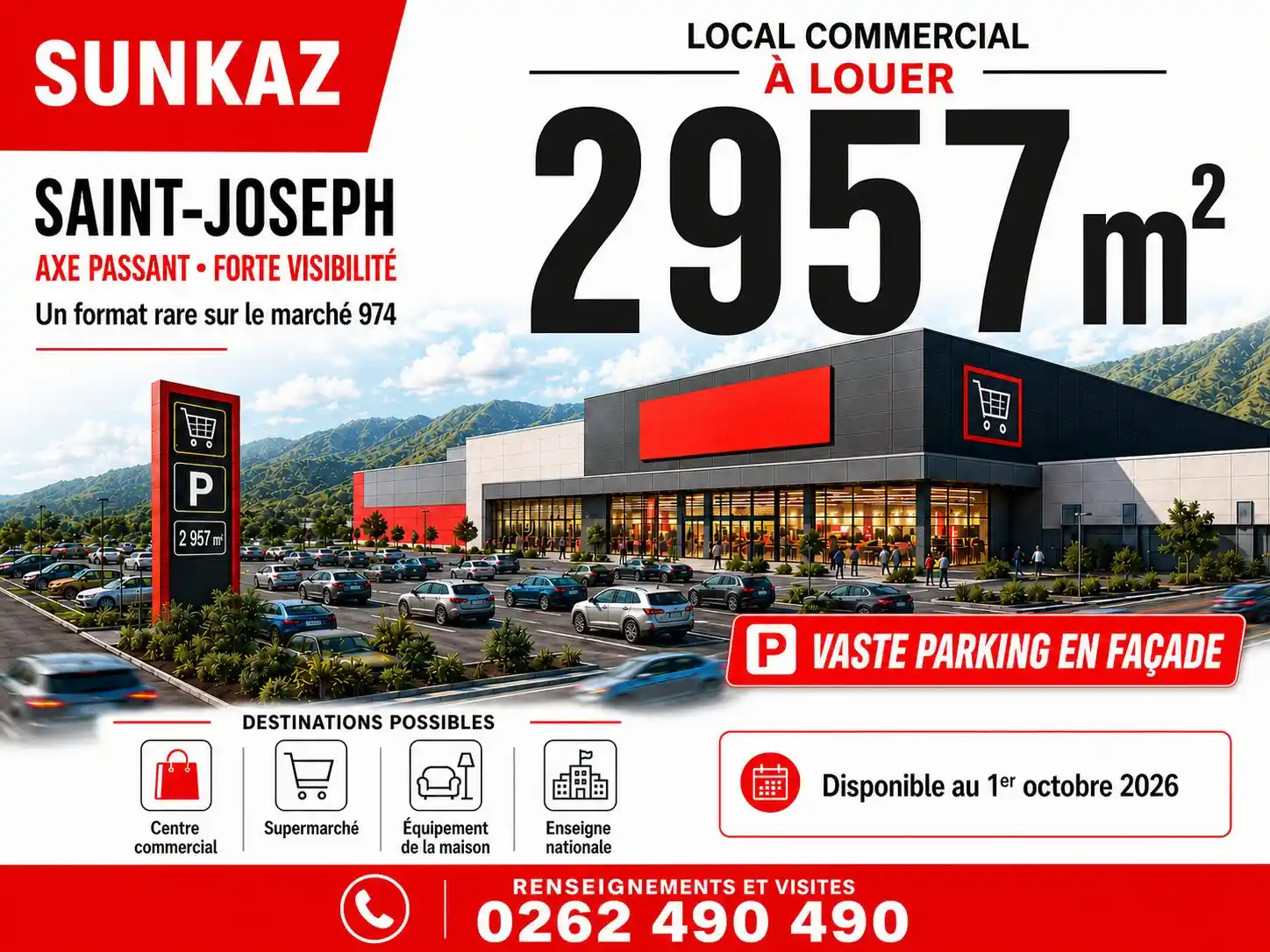 Photo 1 - Local / Bureaux à louer - Ancien 40 286 € 2957 m² Saint-Joseph 97480
