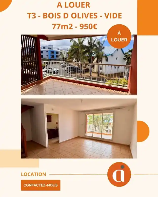 Photo 1 - Appartement à louer - Ancien 914 € 3 pièces 2 chambres 65.04 m² Saint-Pierre 97410